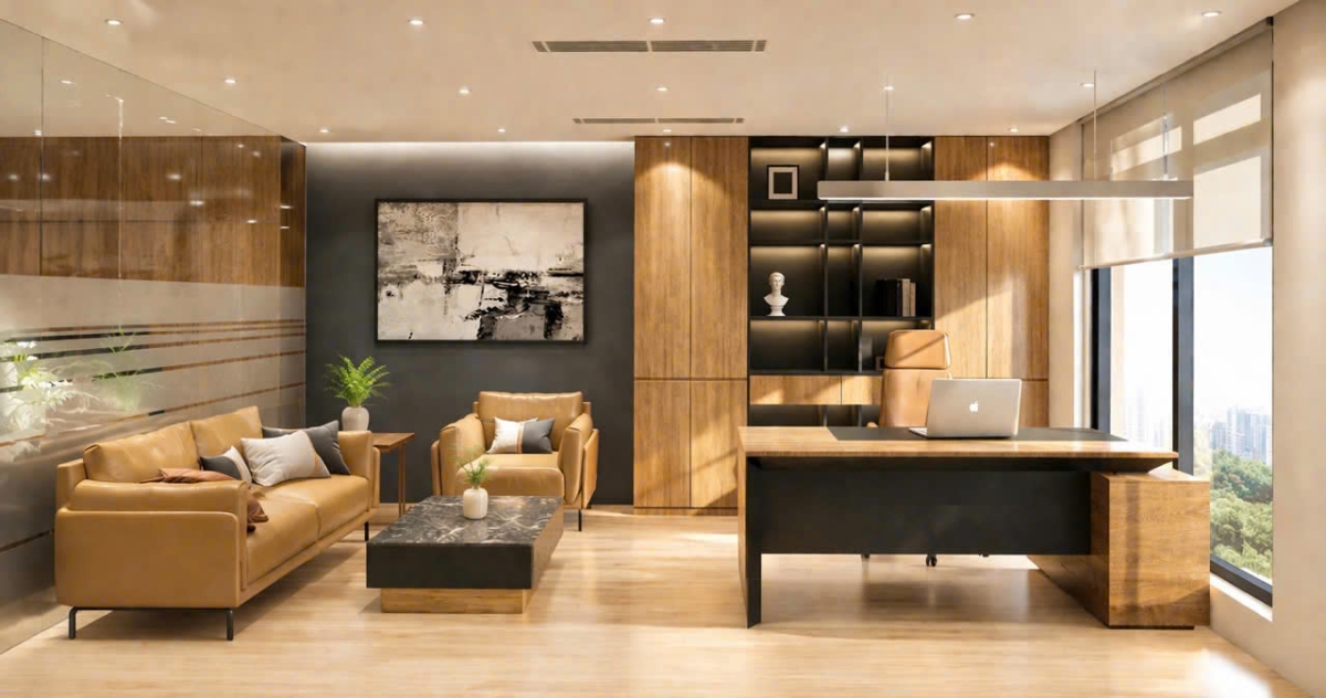 Thiết kế nội thất văn phòng 100m² hiện đại cho doanh nghiệp